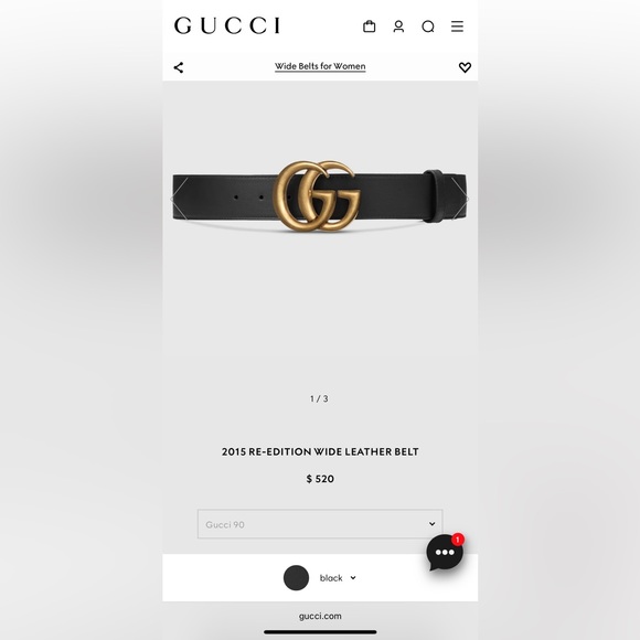 Gucci Leather Women’s Belt GG MARMONT - Picture 2 of 6